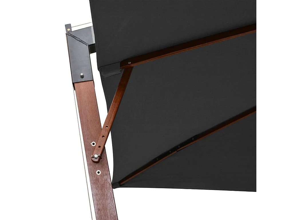 Gryndis  Parasol de jardin suspendu avec mât Anthracite bois de sapin