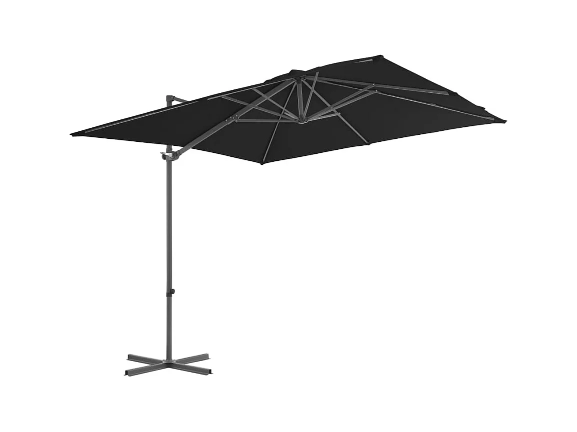 Forest Park  Parasol de jardin en porte-à-faux avec mât en acier noir