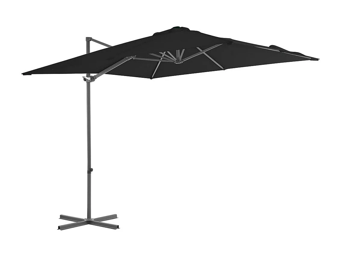 Forest Park  Parasol de jardin en porte-à-faux avec mât en acier noir