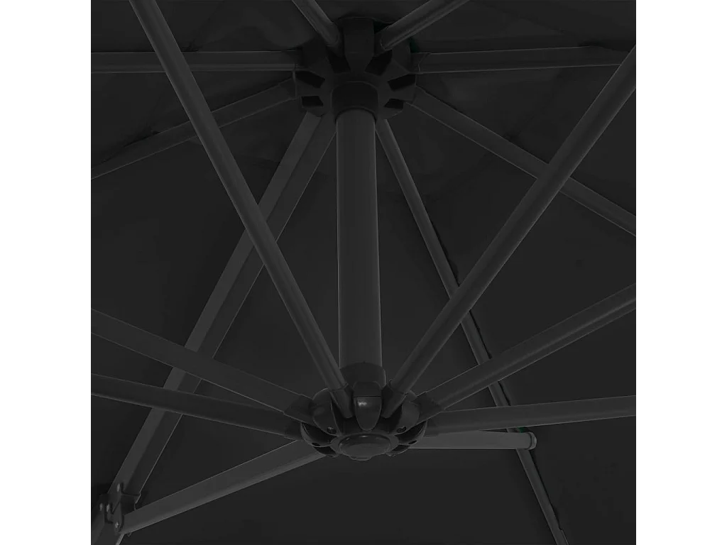 Forest Park  Parasol de jardin en porte-à-faux avec mât en acier noir