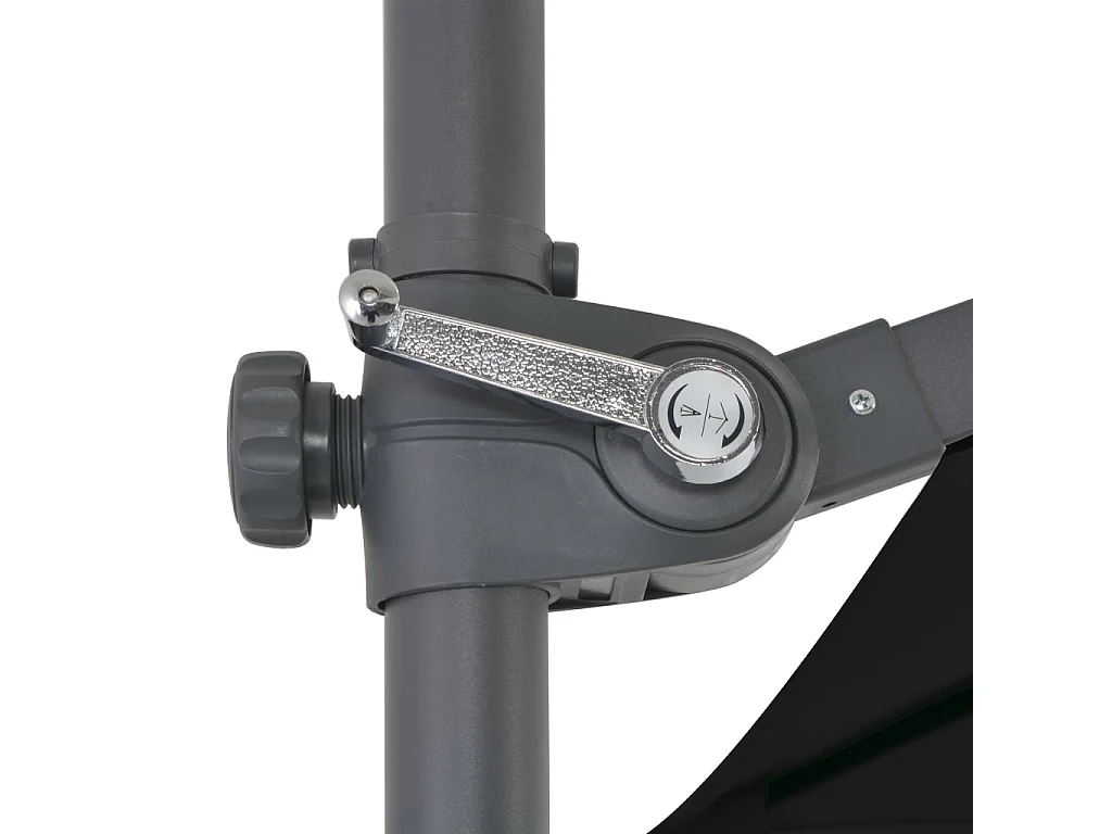 Forest Park  Parasol de jardin en porte-à-faux avec mât en acier noir