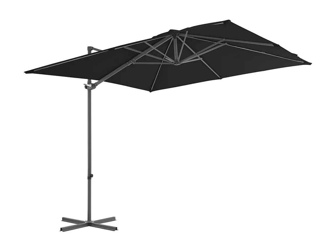 Forest Park  Parasol de jardin en porte-à-faux avec mât en acier noir