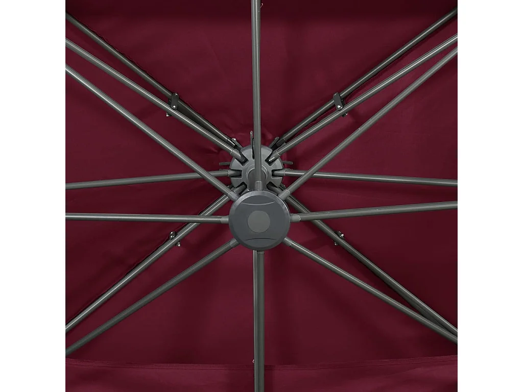 Zuienkerke  Zwevende parasol met dubbele bovenkant bordeauxrood 400x300 cm