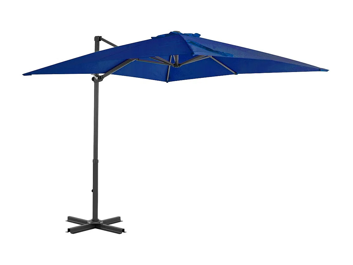 Liège  Parasol de jardin en porte-à-faux mât en aluminium bleu azuré