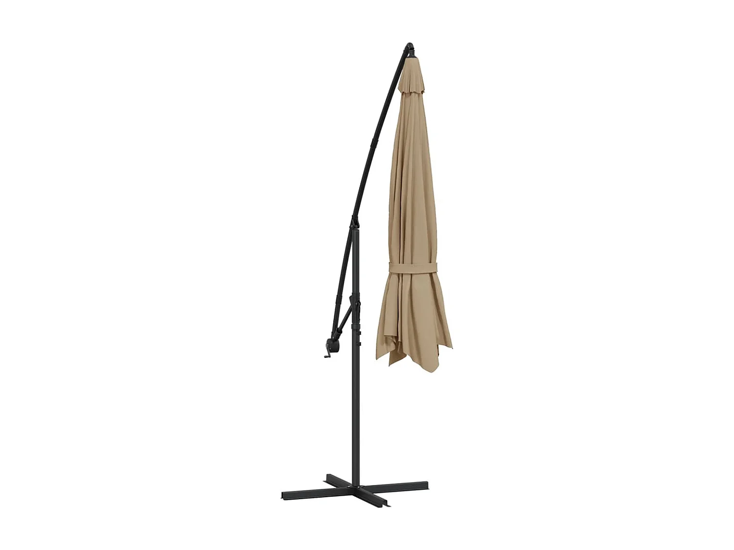 Jake Dean  Zweefparasol met aluminium paal 350 cm taupe