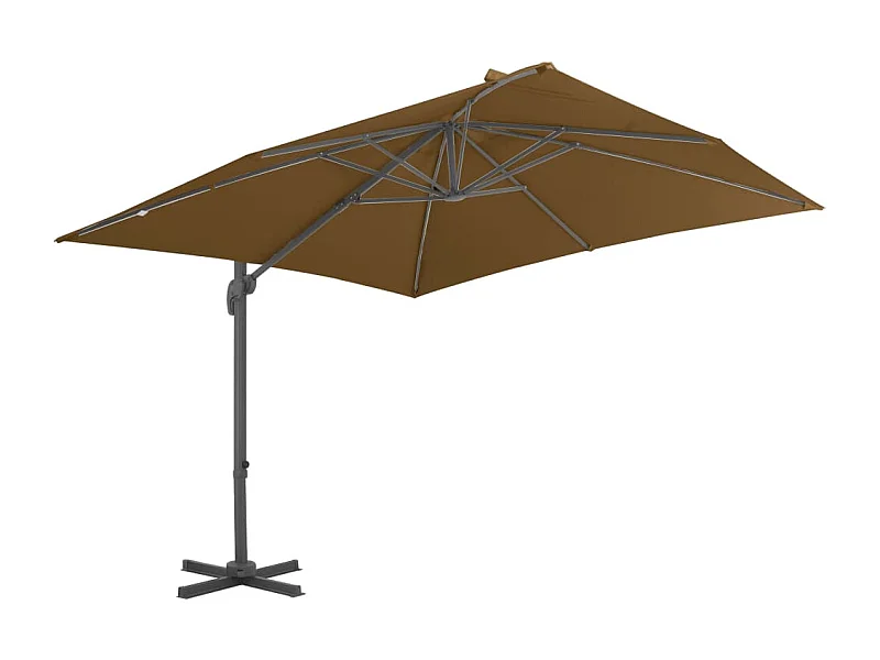 Church Point  Zweefparasol met aluminium paal 300x300 cm taupe