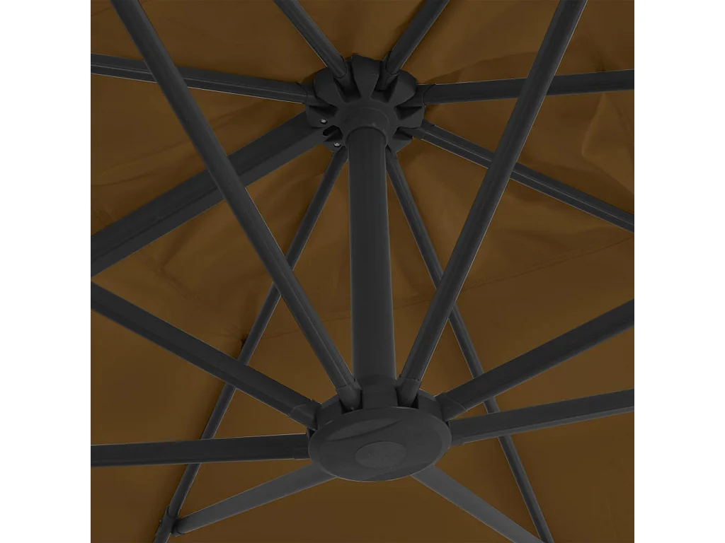 Church Point  Parasol de jardin en porte-à-faux et poteau en aluminium taupe
