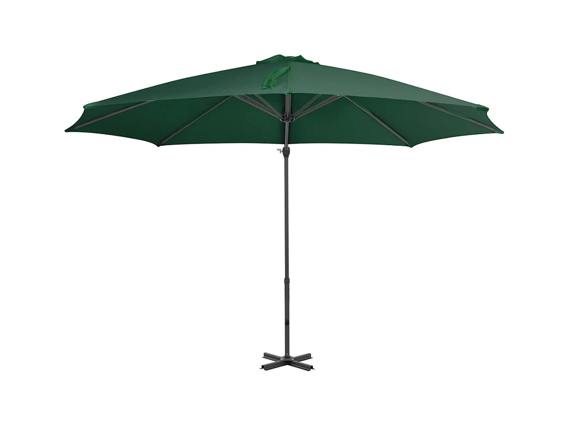 Liège  Parasol de jardin en porte-à-faux et poteau en aluminium vert