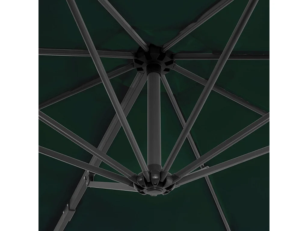 Liège  Parasol de jardin en porte-à-faux et poteau en aluminium vert