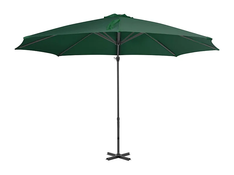 Liège  Parasol de jardin en porte-à-faux et poteau en aluminium vert