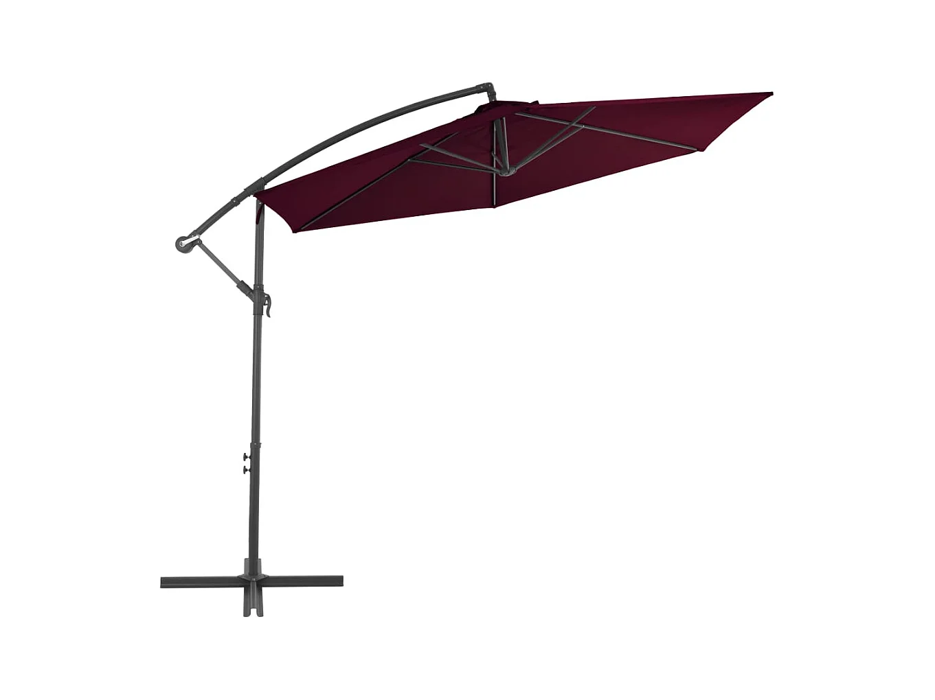 Kristine Marie  Parasol de jardin en porte-à-faux avec mât en aluminium