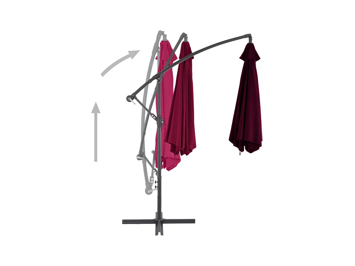 Kristine Marie  Parasol de jardin en porte-à-faux avec mât en aluminium