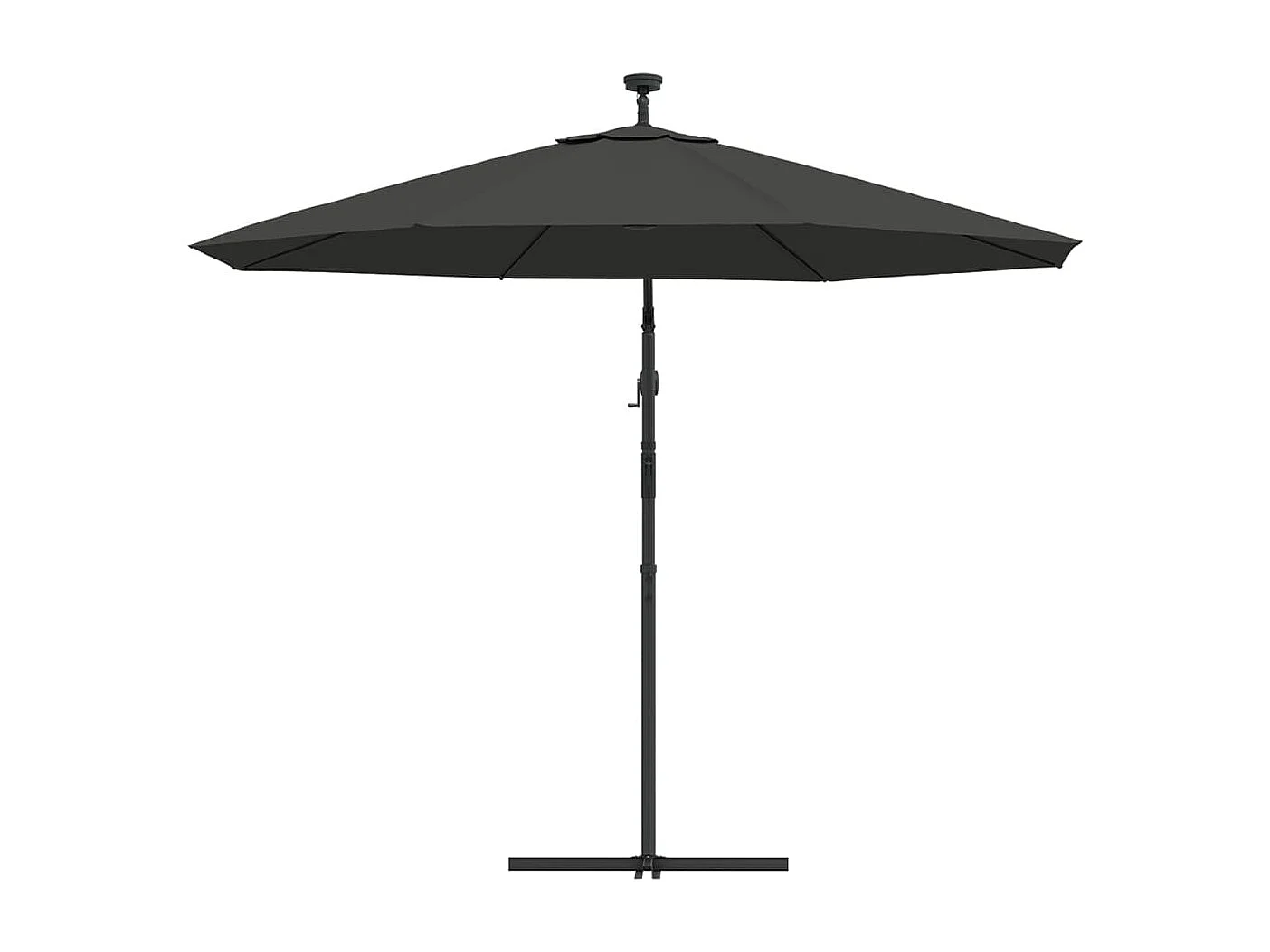 Carrickboy  Parasol de jardin en porte-à-faux et lumières LED mât en acier
