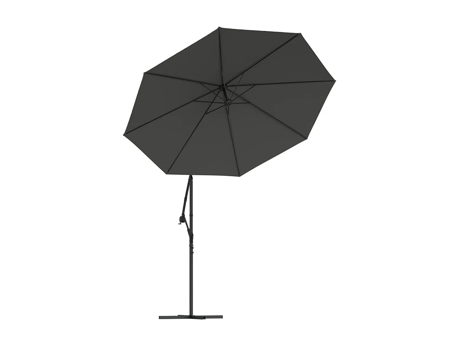 Carrickboy  Parasol de jardin en porte-à-faux et lumières LED mât en acier