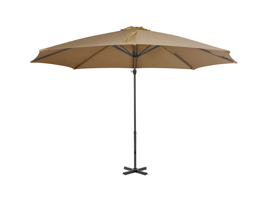 Liège  Parasol de jardin en porte-à-faux et poteau en aluminium taupe