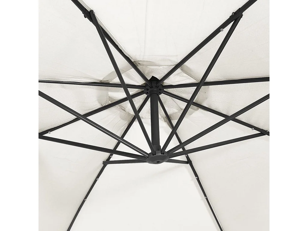 Carrickboy  Zweefparasol met LED-verlichting en metalen paal 300 cm zand