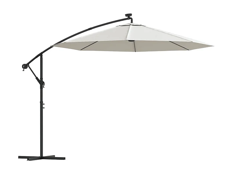 Carrickboy  Zweefparasol met LED-verlichting en metalen paal 300 cm zand