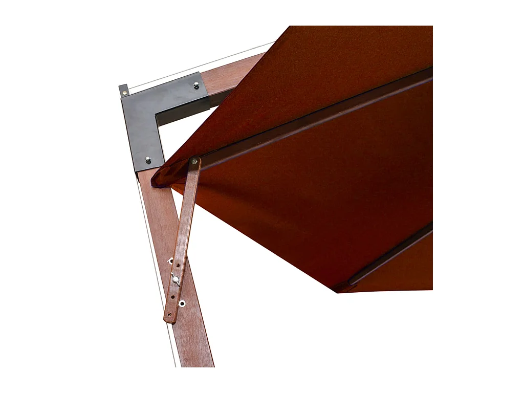 Gryndis  Parasol de jardin suspendu avec mât terre cuite bois de sapin