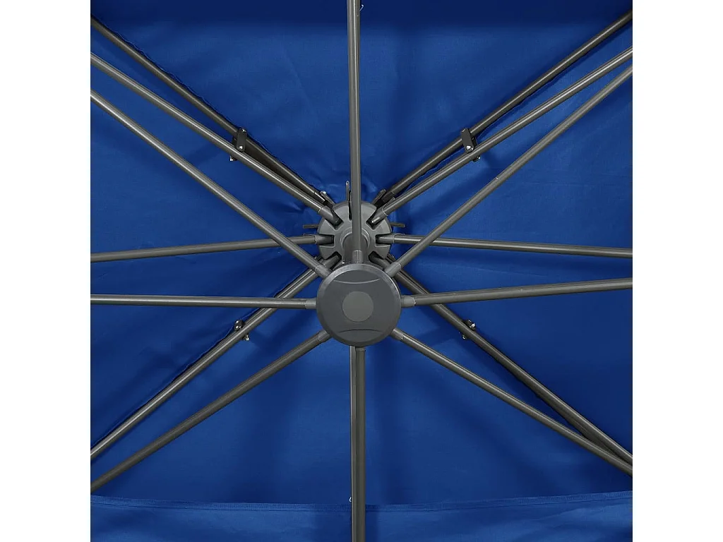 Zuienkerke  Parasol de jardin en porte-à-faux avec double toit bleu azuré