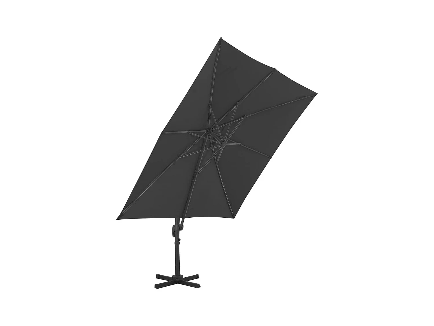 Church Point  Parasol de jardin en porte-à-faux avec mât en aluminium noir