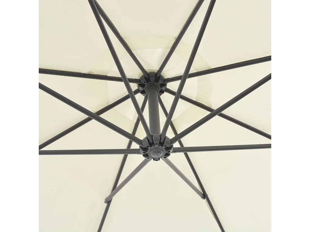 Øystan  Parasol de jardin en porte-à-faux avec poteau en acier sable