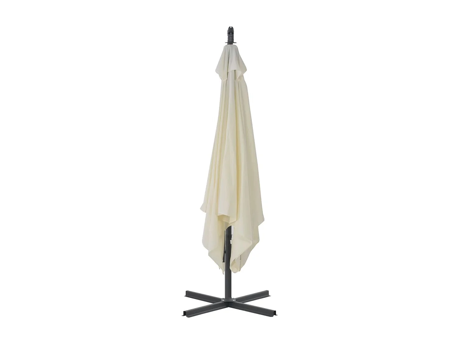 Øystan  Parasol de jardin en porte-à-faux avec poteau en acier sable