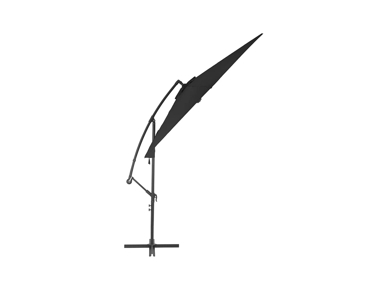 Kristine Marie  Parasol de jardin en porte-à-faux avec mât en aluminium noir
