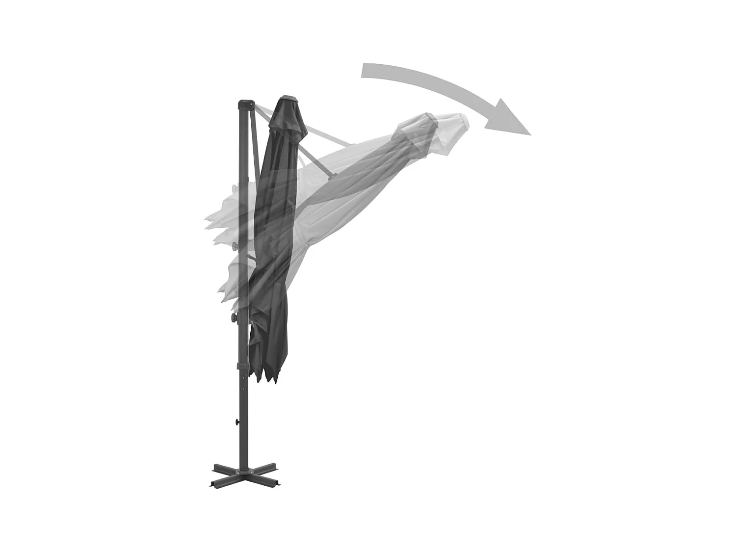 Liège  Parasol de jardin en porte-à-faux et poteau en aluminium