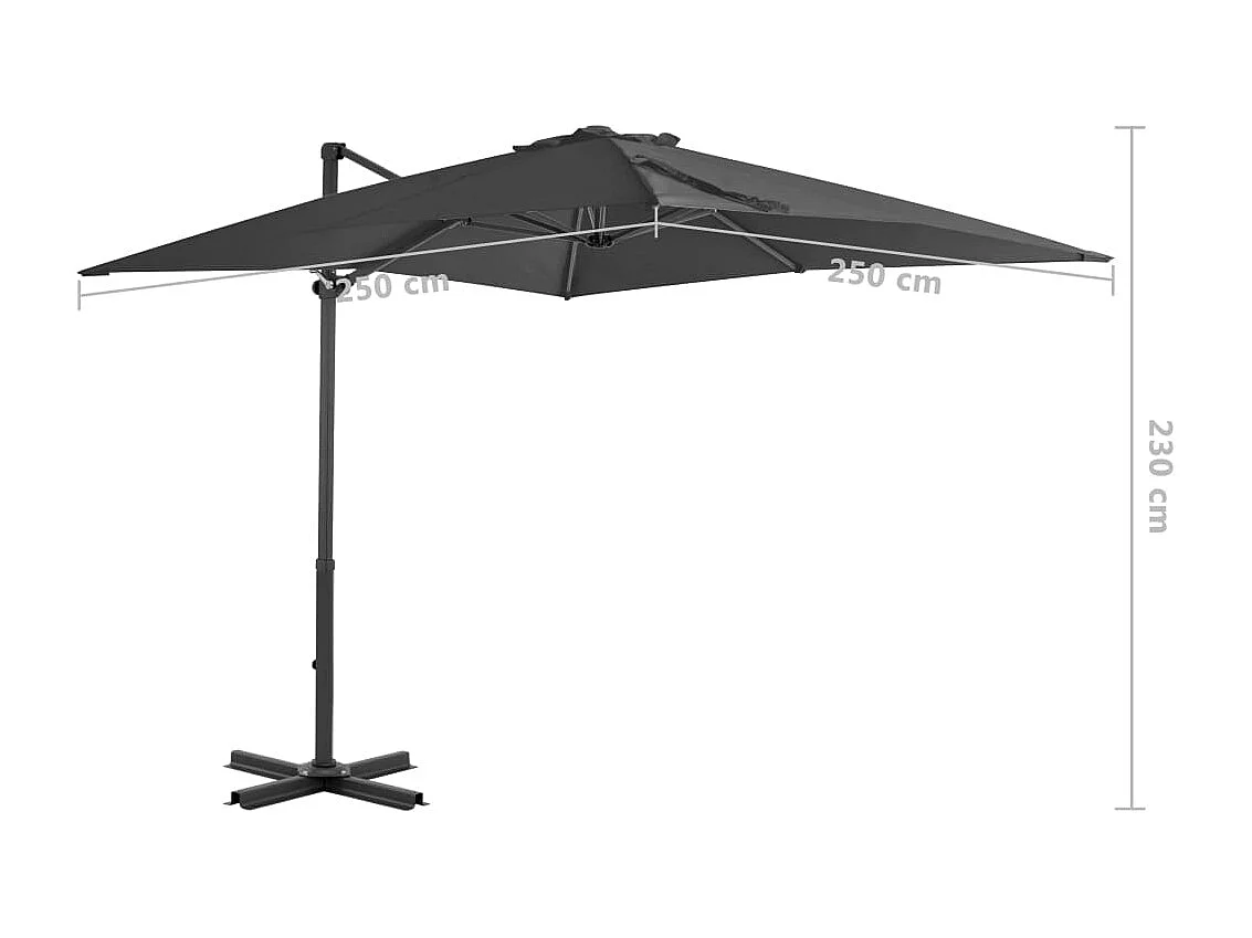 Liège  Parasol de jardin en porte-à-faux et poteau en aluminium