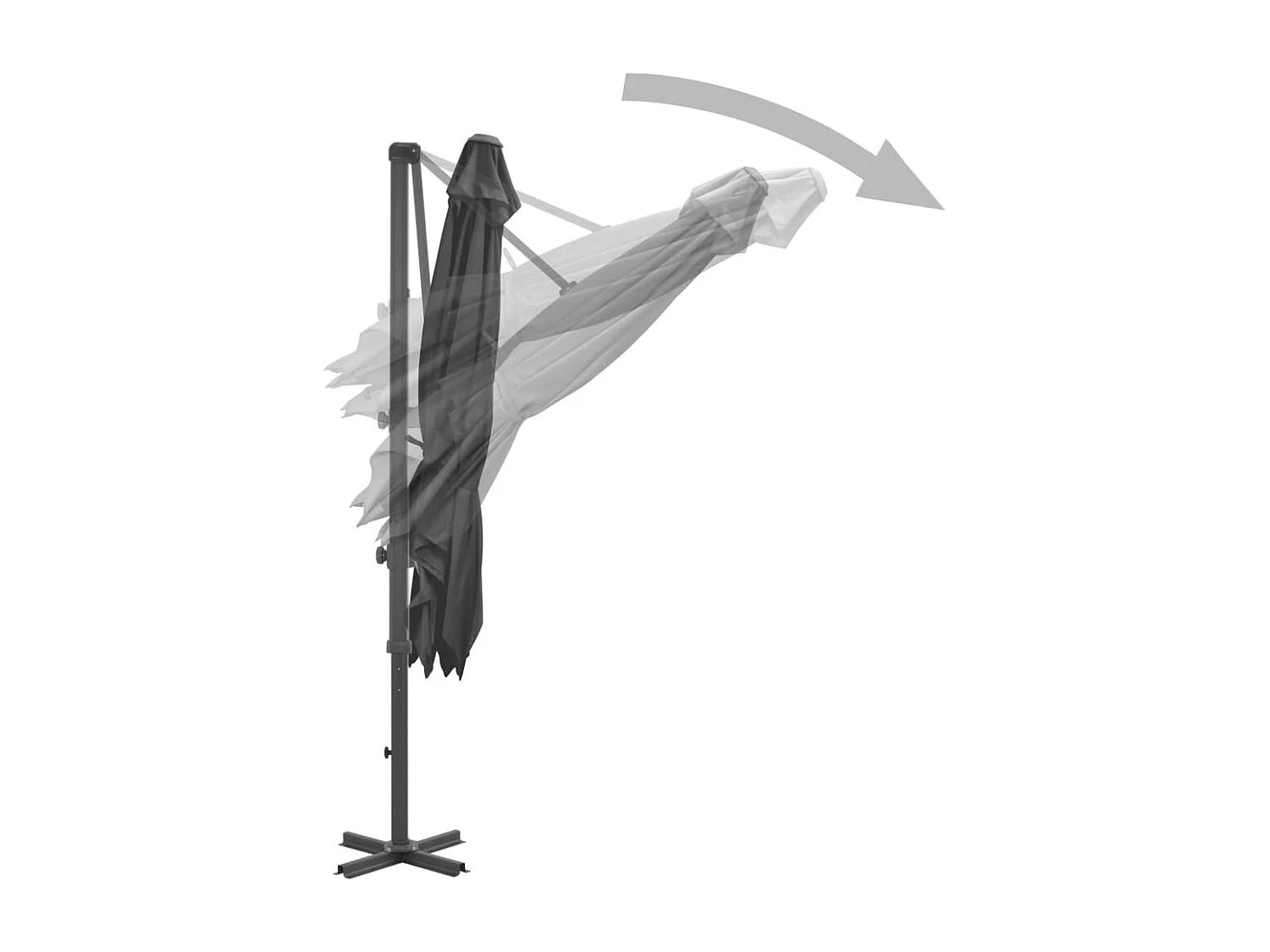 Liège  Parasol de jardin en porte-à-faux et poteau en aluminium