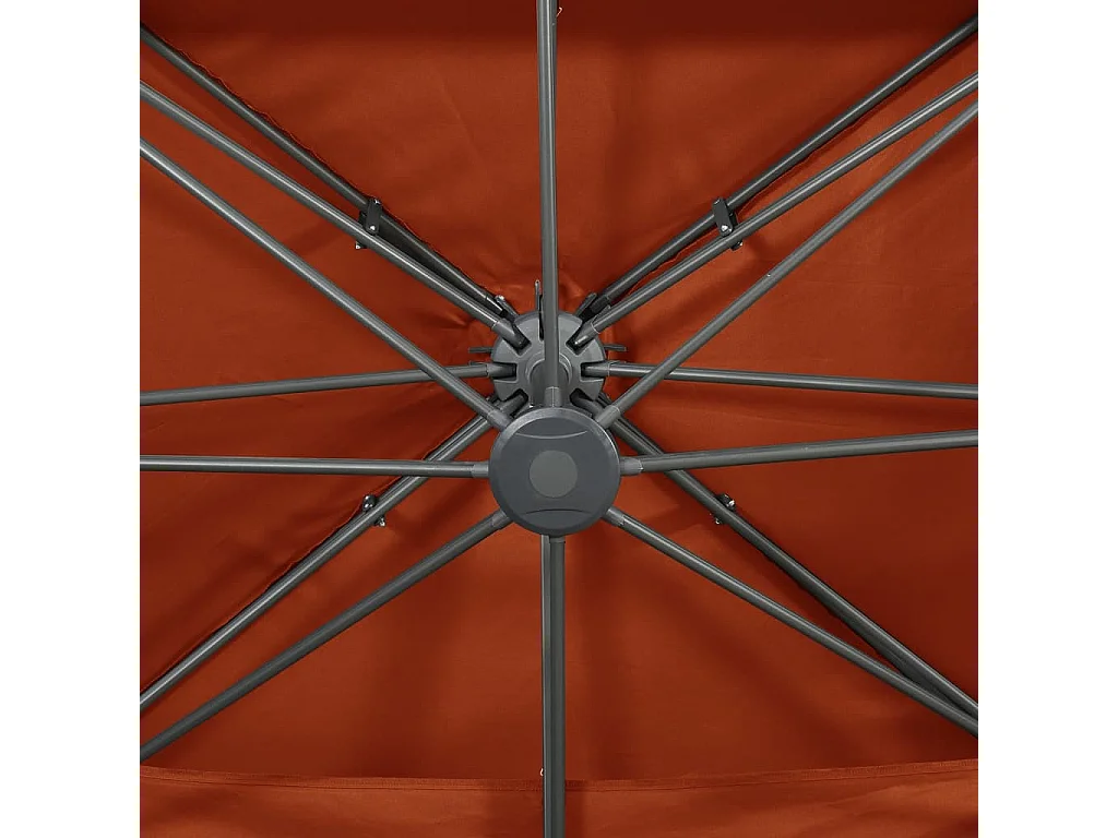 Zuienkerke  Zwevende parasol met dubbele bovenkant terracotta 400x300 cm