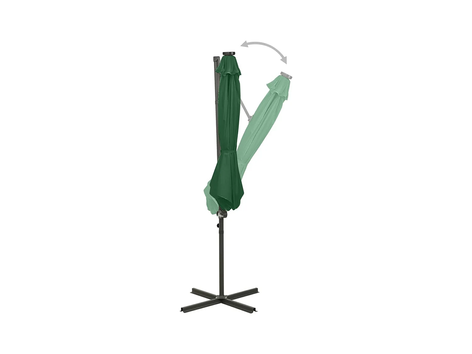 Ekin  Zweefparasol met paal en LED-verlichting 300 cm groen