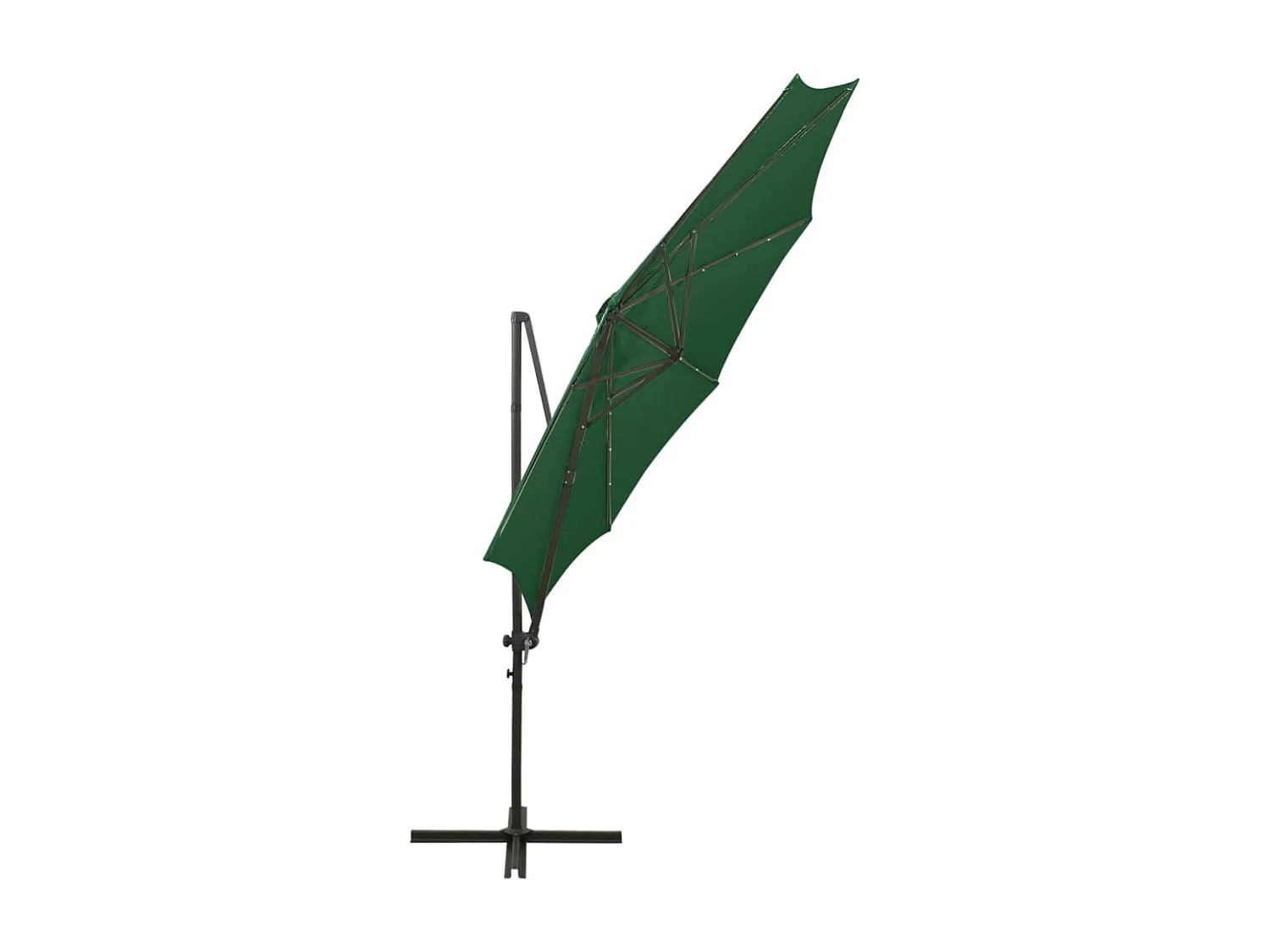 Ekin  Zweefparasol met paal en LED-verlichting 300 cm groen