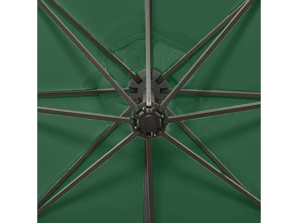 Ekin  Zweefparasol met paal en LED-verlichting 300 cm groen