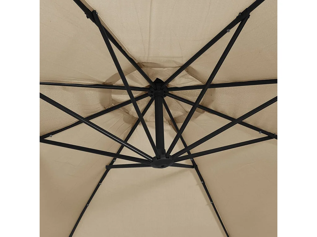 Carrickboy  Zweefparasol met LED-verlichting stalen paal 300 cm taupe
