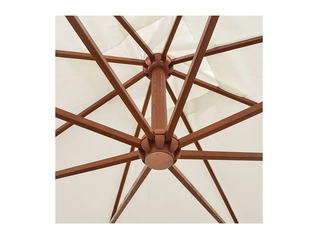 Gryndis  Parasol suspendu avec poteau en bois 300x300 cm blanc