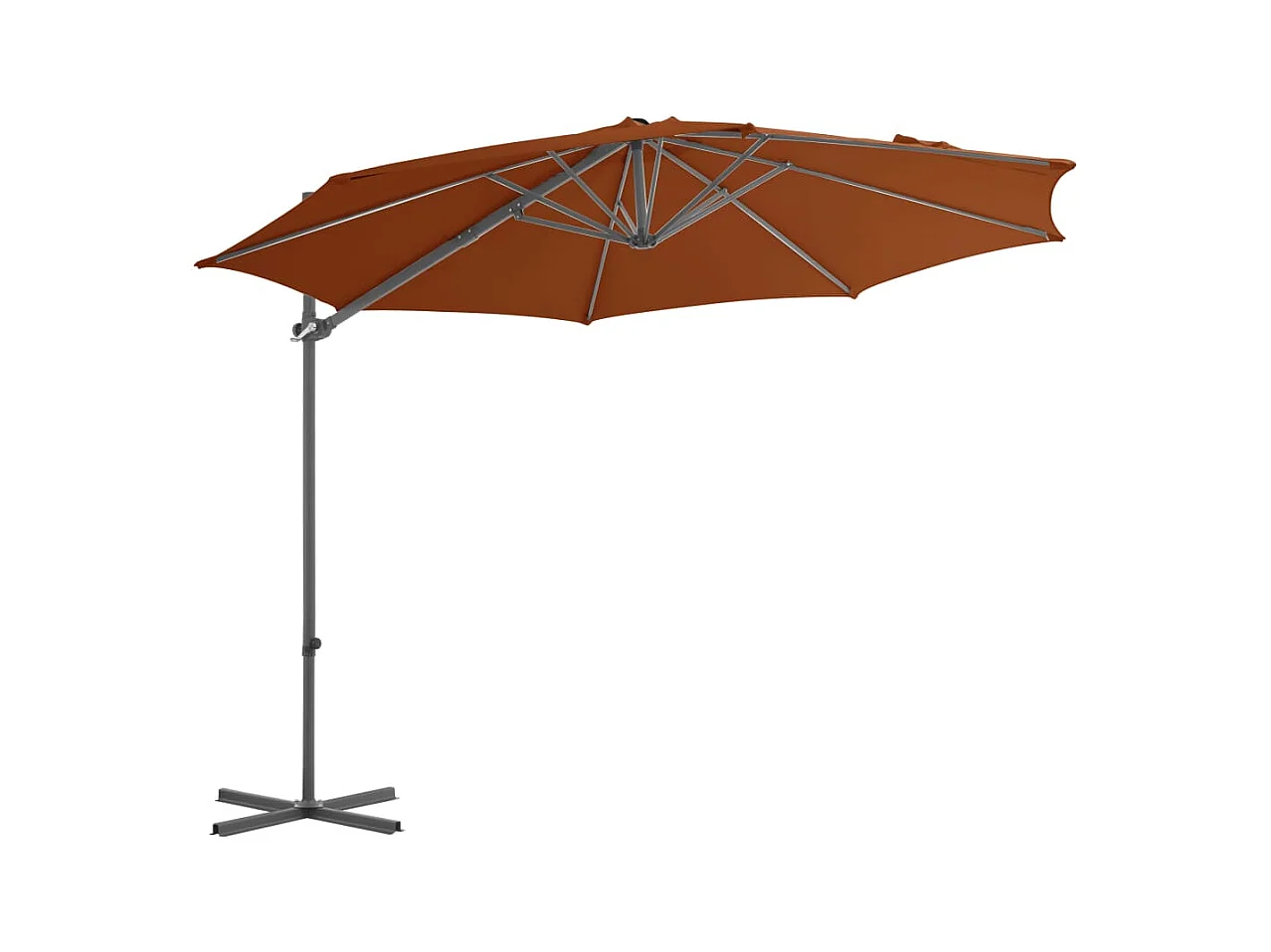 Forest Park  Parasol de jardin en porte-à-faux avec mât en acier terre cuite