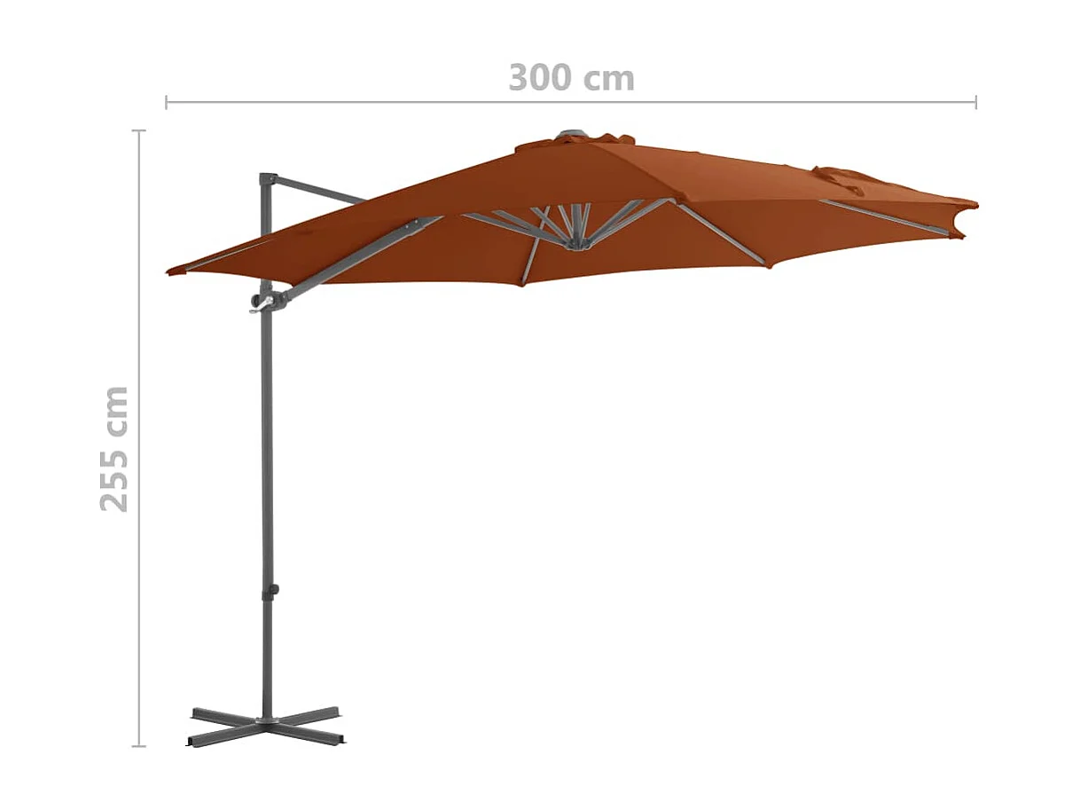 Forest Park  Zweefparasol met stalen paal 300 cm terracottakleurig