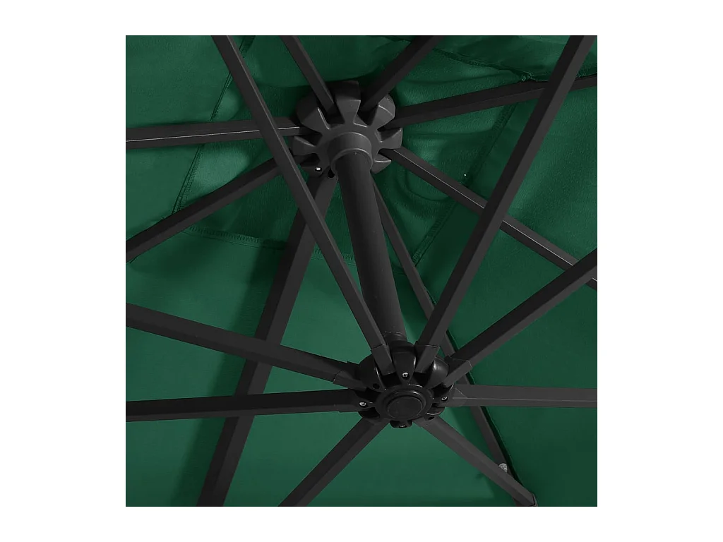 Xyral  Zweefparasol met LED en stalen paal 250x250 cm groen