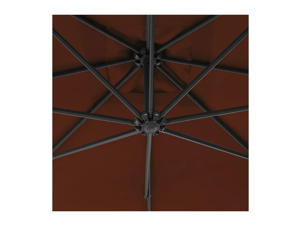 Sondre  Parasol de jardin en porte-à-faux avec mât en acier terre cuite