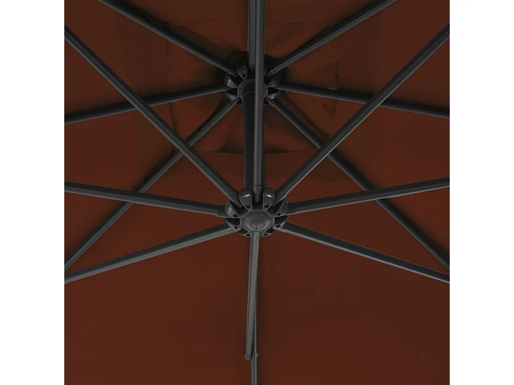 Sondre  Sombrilla de jardín voladiza palo de acero terracota 250x250 cm