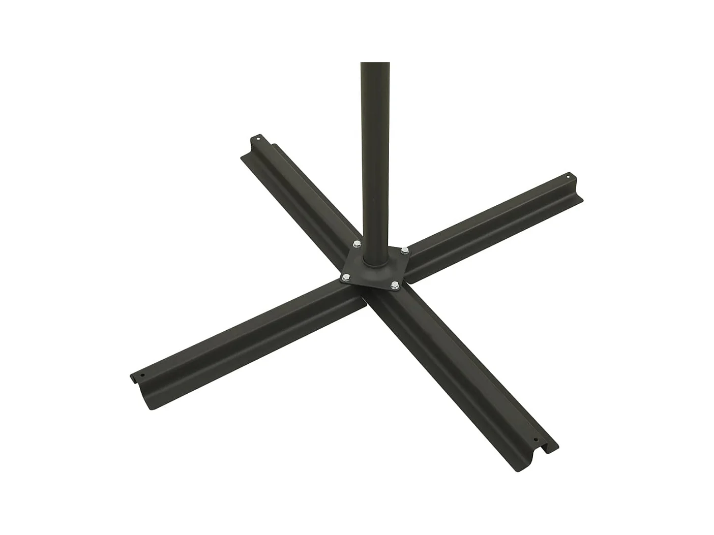 Ekin  Parasol de jardin en porte-à-faux et mât et lumières LED taupe