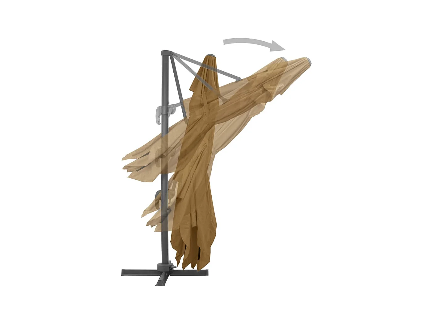 Church Point  Sombrilla de jardín voladiza con poste de aluminio 400x300 cm color topo