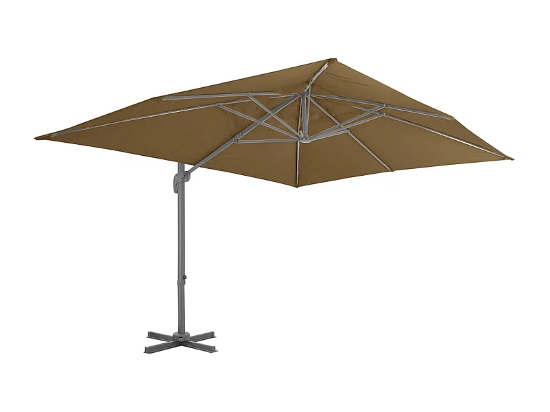 Church Point  Zwevende parasol met aluminium paal 400x300 cm taupe