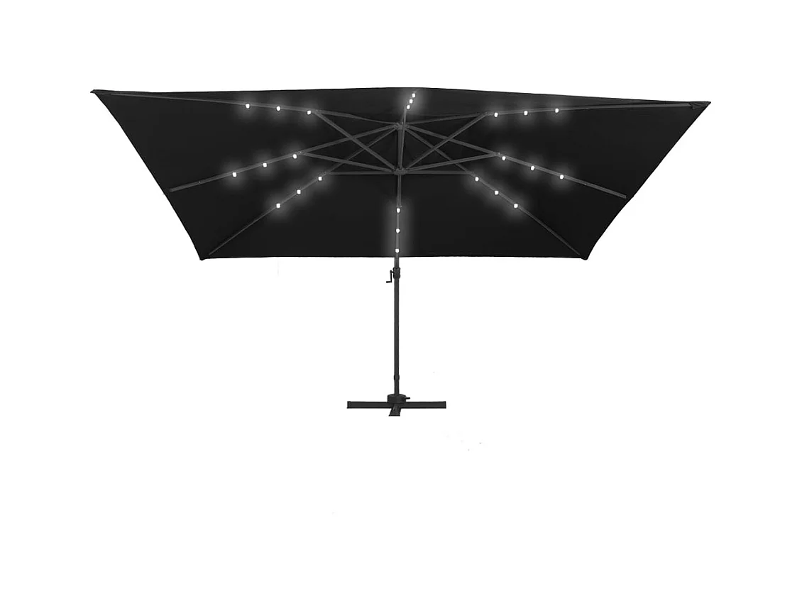 Ersan  Parasol déporté avec lumières LED Aluminium 400x300 cm noir