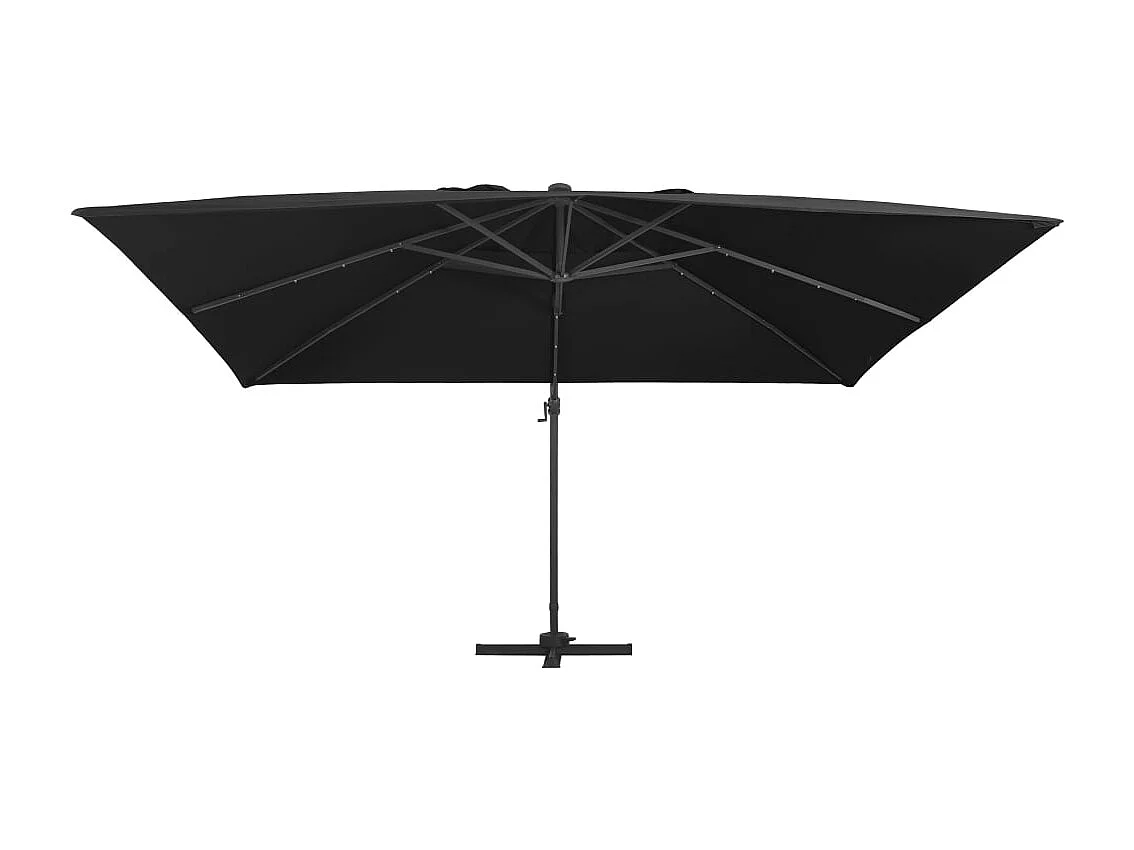Ersan  Zweefparasol met LED-verlichting en paal 400x300 cm zwart
