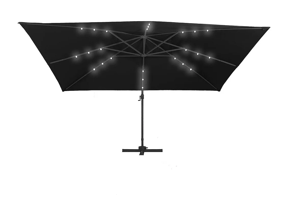 Ersan  Zweefparasol met LED-verlichting en paal 400x300 cm zwart