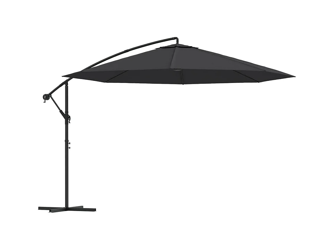 Jake Dean  Zweefparasol met aluminium paal 350 cm zwart