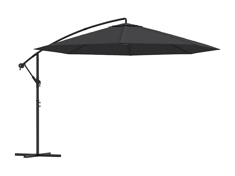 Jake Dean  Parasol de jardin en porte-à-faux avec mât en aluminium noir