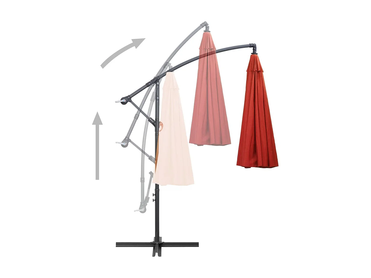 Lapua  Parasol suspendu avec poteau terre cuite 3 m